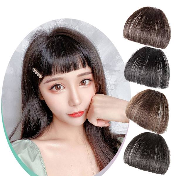 Air Bangs Naturlig Lugg Peruk NY 2025 Z4L9HJ2S lightbrown 10cm