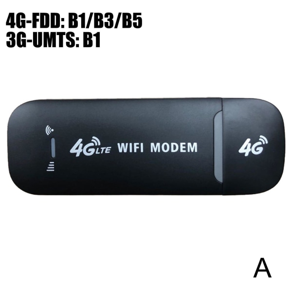 Olåst 4G LTE trådlöst WIFI USB Dongle Stick Mobile Hotspot Mo black One-size