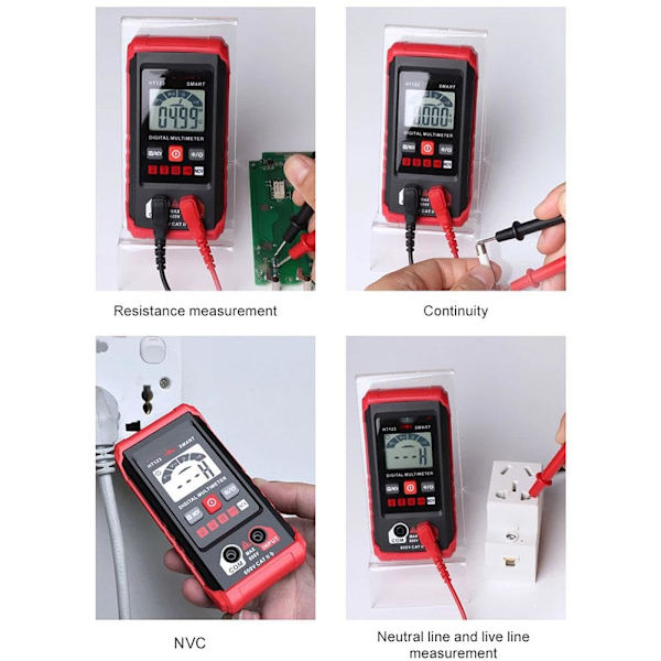 Generisk Digital Multimeter, Voltmeter, HT123 Digital Multimeter, 2000 Räknare, Automatisk Smart Digital Multimeter, Multimetertestare, Icke Co
