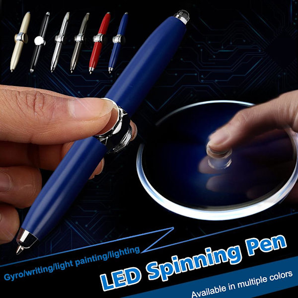 Fidget Spinner LED-ljuspenna sensorisk leksak autism stressavlastning silver onesize