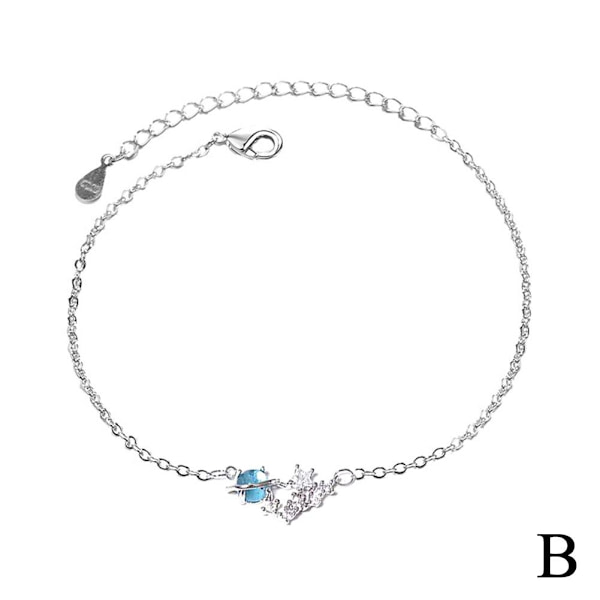 Charm Planet Moon Star Armband Armband Kedja Justerbar Dam Je Blue B