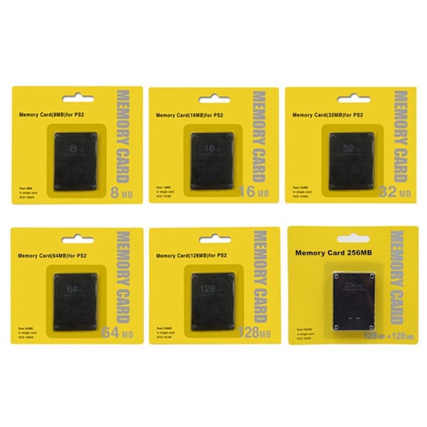 1x minneskort för PlayStation 2 för PS2 8/16/32/64/128/256 MB Ac blackE 128MB