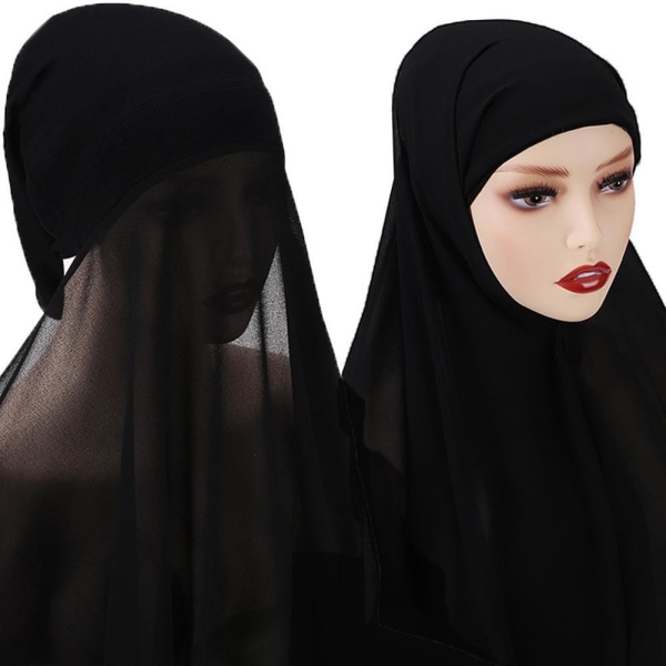 Högkvalitativ, mjuk chiffong-hijab-sjal med lång längd underscarf white One-size