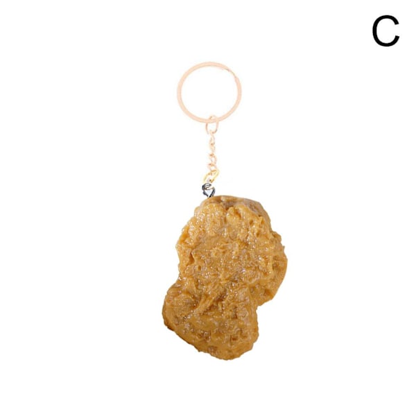 Kycklingnugget-nyckelring - Skämt Rolig Nyckelring Födelsedagspresent Chicken nuggets One-size