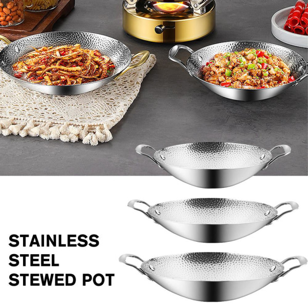 Rostfritt stål Stewed Pot Brew Kokande Stew Soup Cooking Pot GX silverA 20CM
