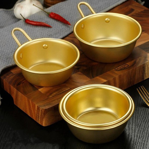 Koreansk stil 304 skål med kryddor i rostfritt stål goldB 12cm (300ML)