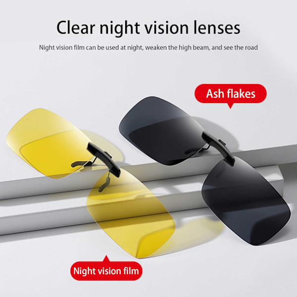 Nattseende Antireflex Polariserad Clip On Körglasögon Sungla yellow One-size