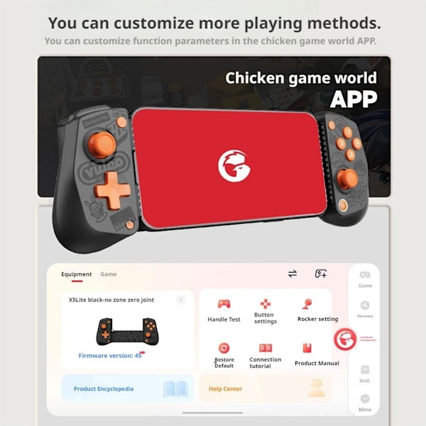 GameSir-X5 Lite Mobil Gamepad Android Telefon Spelkontroll för Black 1 set