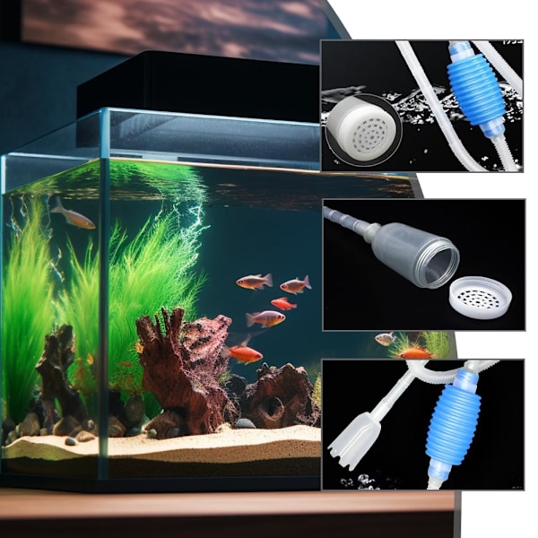 Akvarium Manuell Vattenbytare 1.4/1.7m Kontrollerar Vatten Exakt För Att Avlägsna Sediment Från Tankens Botten För Fisk, Lämplig F8N3 1.7 meters 1set