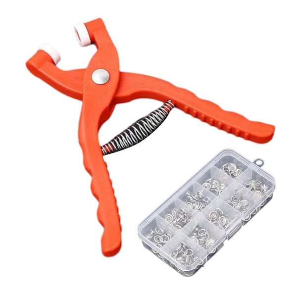 Ögonknäppare Virkverktyg, Säkerhetsögonverktyg, Metallknäppar Klämtång, Hjälpverktyg för fastsättning för virkning av ögon Virkverktyg för Croc Tool+100 1set