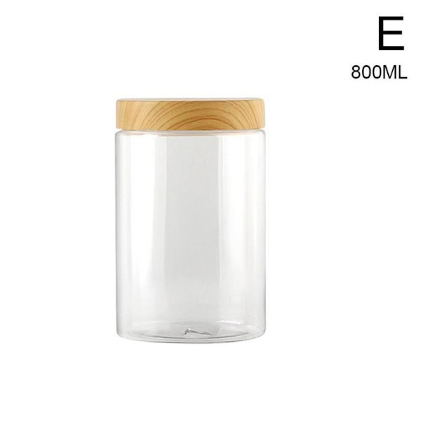 TAOYUN Tomma transparenta plastflaskor med trälock TransparentE 800ml