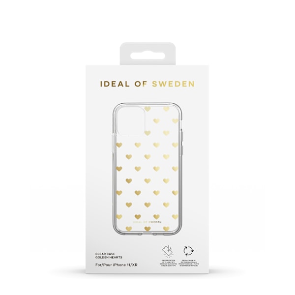 Clear Case iPhone 11 / XR Golden Hearts
