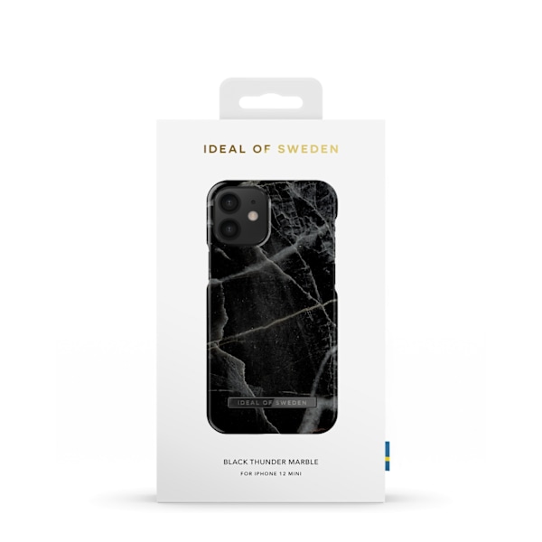 Printed Case iPhone 12 Mini Black Thunder Marble Black