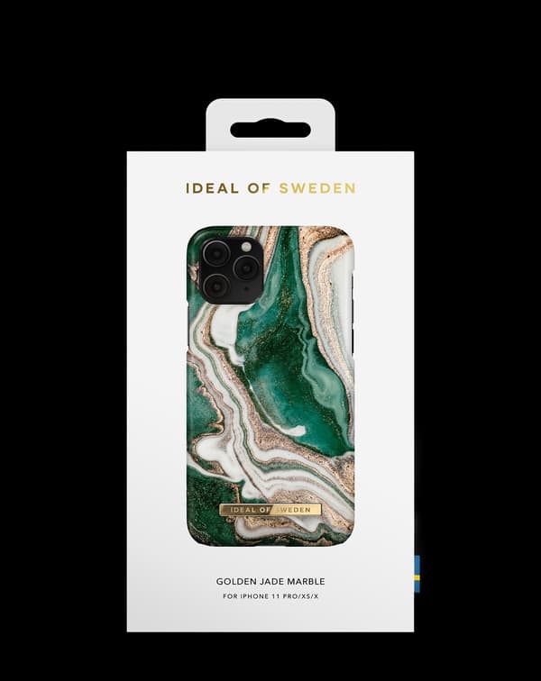 Printed Case iPhone 11 Pro / XS / X Golden Jade Marble Green