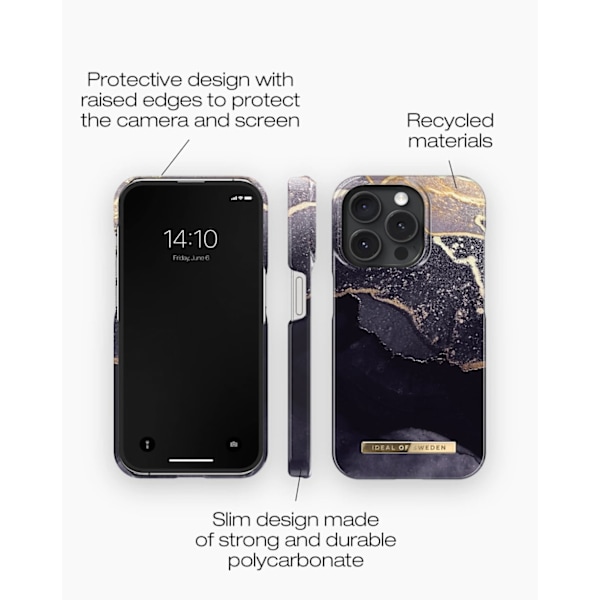 Printed Case iPhone 15 Pro Golden Twilight Black