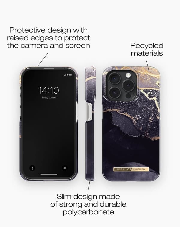 Printed Case iPhone 15 Pro Golden Twilight Svart