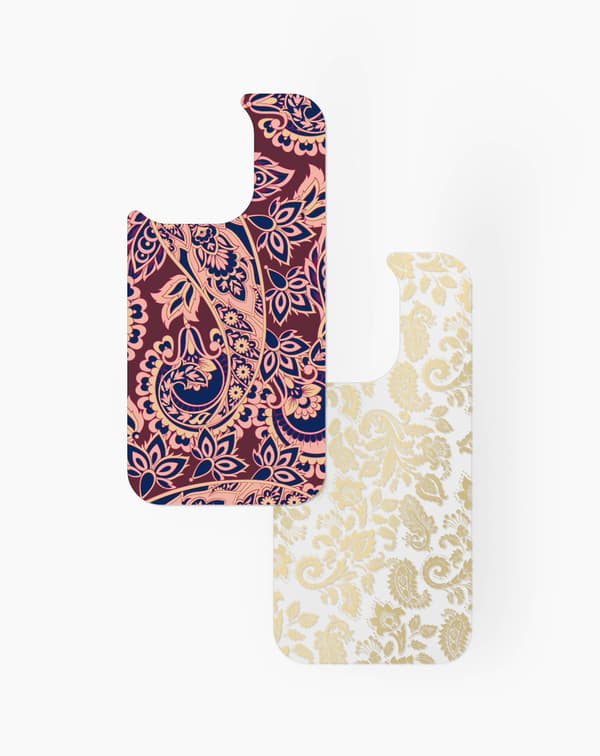 Print Pack iPhone 12 Pro Max / 13 Pro Max / 14 Pro Max / 15 Pro Max / 16 Pro Max Boho Paisley Guld