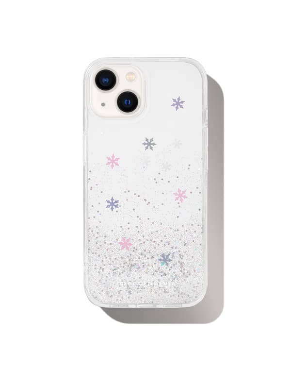 Clear Case iPhone 13 / 14 / 15 / 16e / 17e Snowflake Silver
