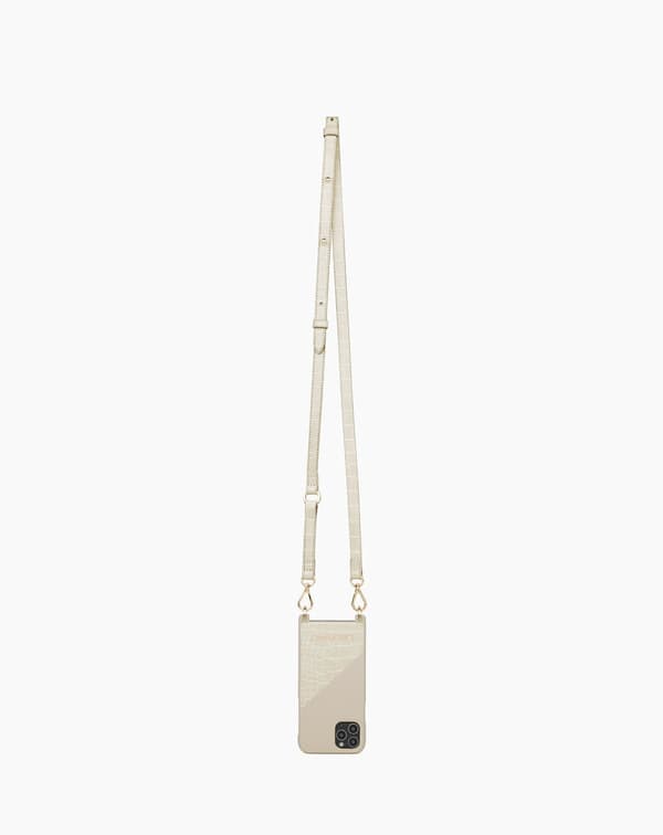 Atelier Necklace Case iPhone 12 Mini Cream Beige Croco Beige