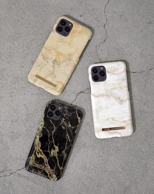 Printed Case iPhone 11 Pro Max / XS Max Golden Smoke Marble Black