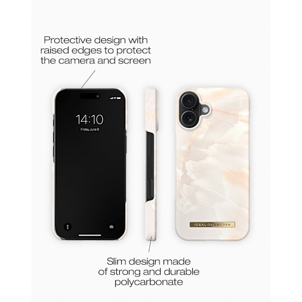 Printed Case MagSafe iPhone 16 Plus Rose Pearl Marble