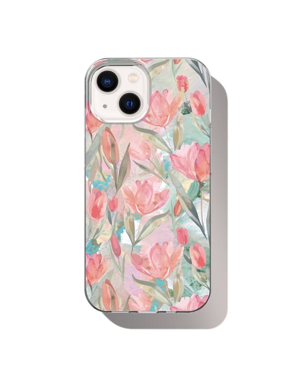 Clear Case MagSafe iPhone 13 / 14 / 15 / 16e / 17e Tulip Bloom