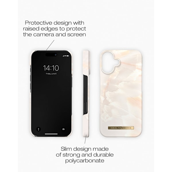 Printed Case MagSafe iPhone 16 Plus Rose Pearl Marble