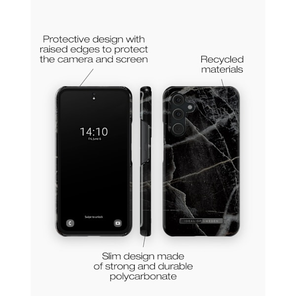 Printed Case Galaxy A54 Black Thunder Marble