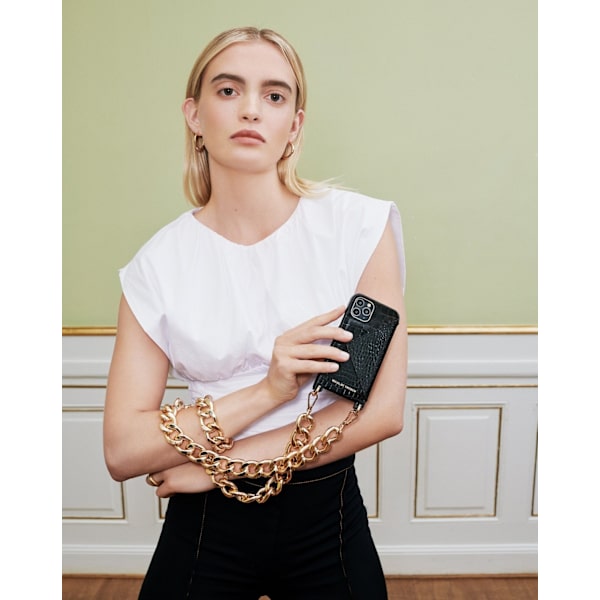 Necklace Case iPhone 12 Pro Max Neo Noir Croco Black