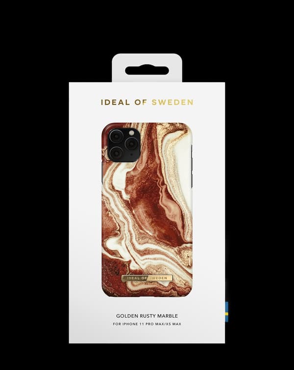 Printed Case iPhone 11 Pro Max / XS Max Golden Rusty Marble Red