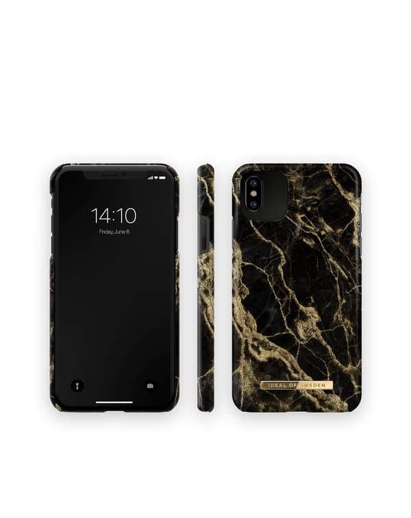 Printed Case iPhone 11 Pro Max / XS Max Golden Smoke Marble Black
