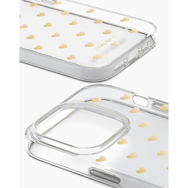 Clear Case iPhone 14PM Golden Hearts