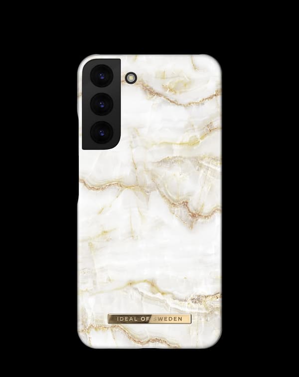 Printed Case Galaxy S22 Plus Golden Pearl Marble White