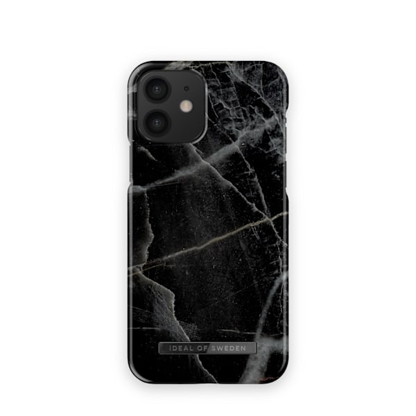 Printed Case iPhone 12 / 12 Pro Black Thunder Marble Black
