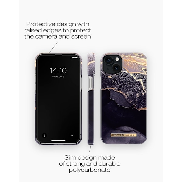 Printed Case MagSafe iPhone 15 Plus Golden Twilight Black