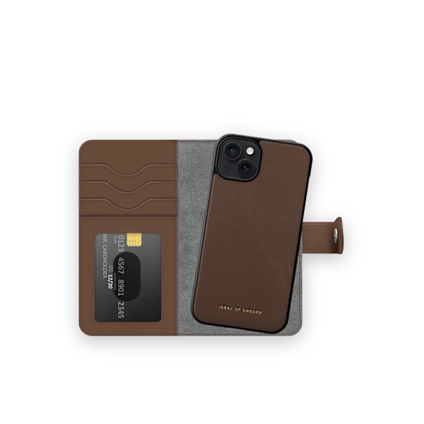 Magnet Wallet+ iPhone 15 Plus Dark Brown Brun