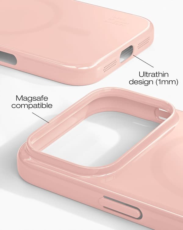 Slim Case MagSafe iPhone 17 Pro Max Glossy Blush Pink Rosa