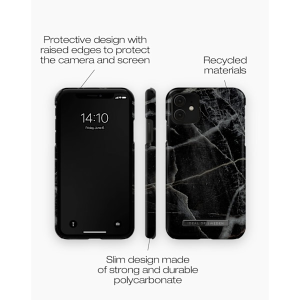 Printed Case iPhone 11 / XR Black Thunder Marble