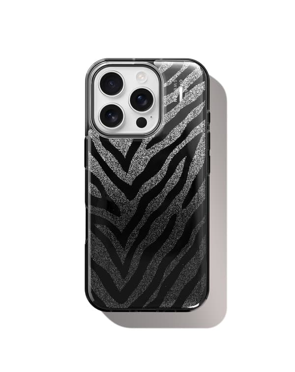 Clear Case iPhone 16 Pro Max Zebra Mystique Black