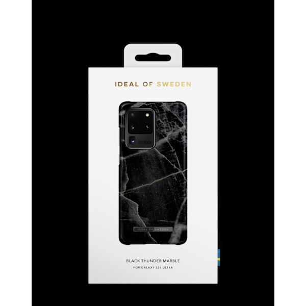 Printed Case Galaxy S20 Ultra Black Thunder Marble Black