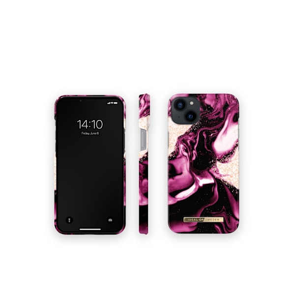 Printed Case iPhone 14PL Golden Ruby Marble