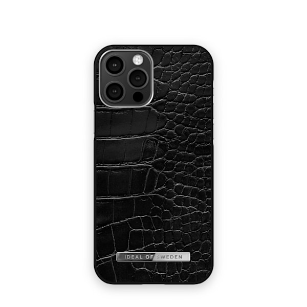 Atelier Case New iPhone 12 / 12 Pro Neo Noir Croco Silver Black