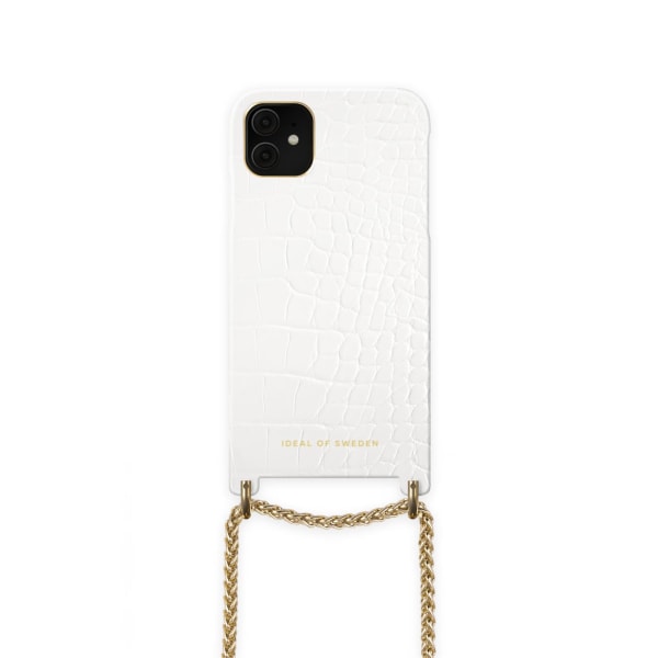 Lilou Necklace Case White Croco iPhone 11/XR