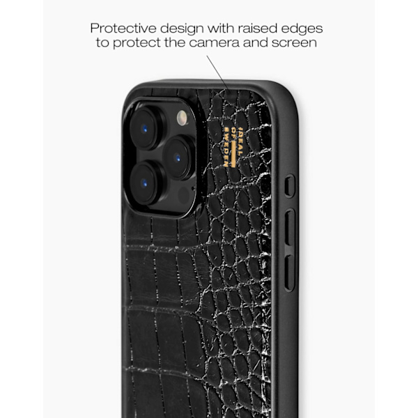 Vegan Leather Case MagSafe iPhone 15 Pro Max Black Croco Black