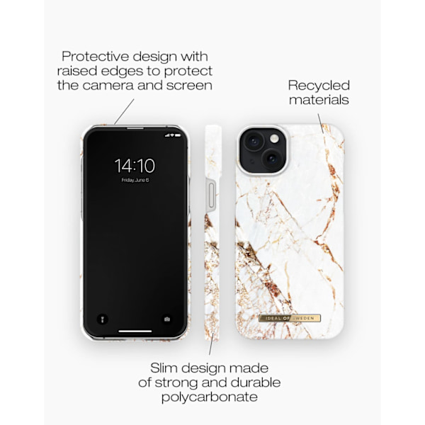 Printed Case iPhone 15 Plus Carrara Gold Vit