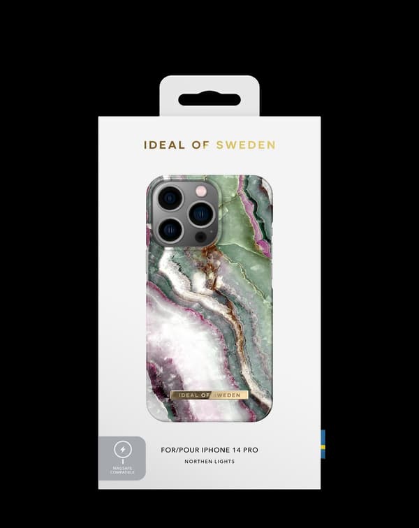 Printed Case MagSafe iPhone 14 Pro Northern Lights Green