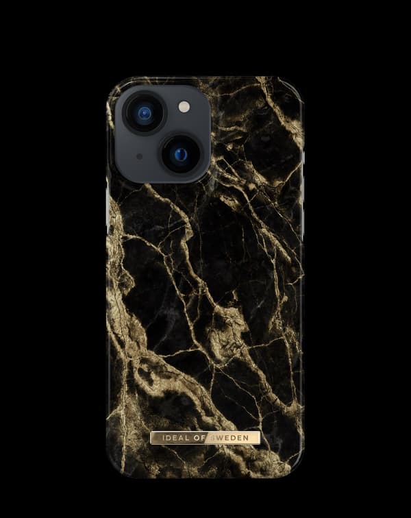 Printed Case iPhone 13 Mini Golden Smoke Marble Black