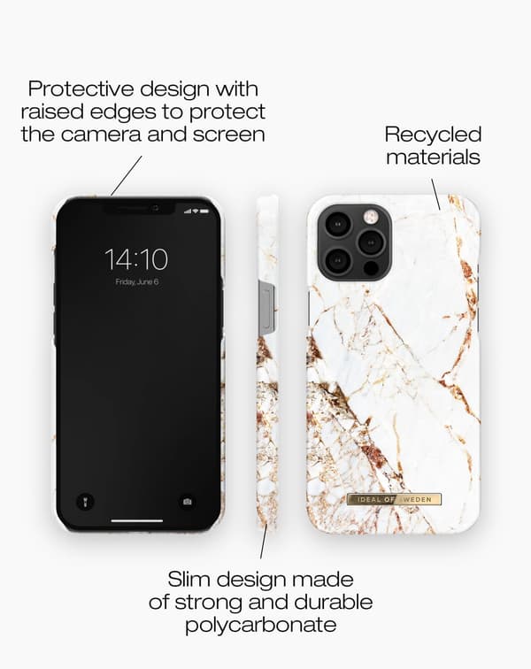 Printed Case iPhone 12 Pro Max Carrara Gold White