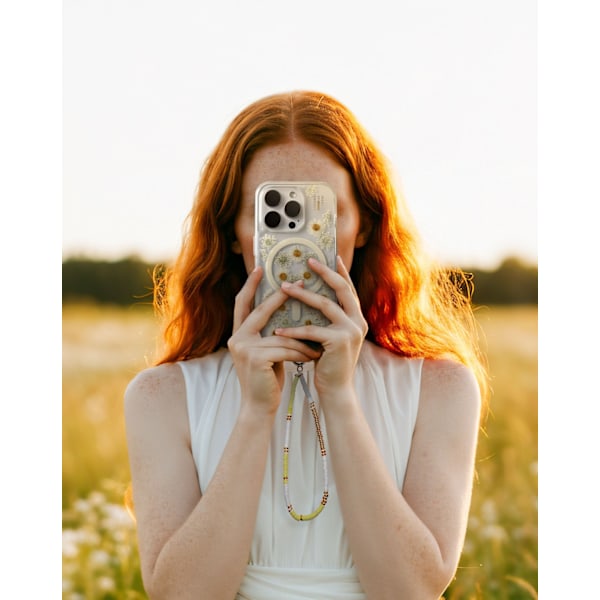 Clear Case MagSafe iPhone 13 / 14 / 15 / 16e Daisy Bloom Transparent