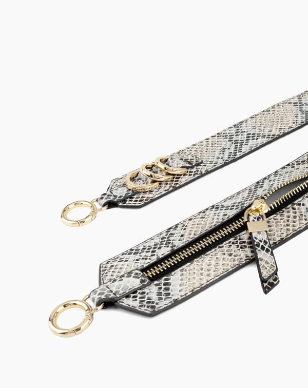 Utility Strap Beige Shimmery Snake